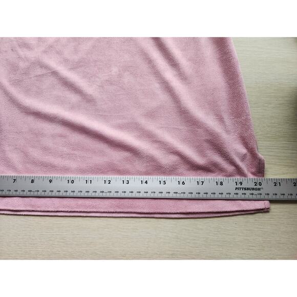 TOP/BLOUSE-JOAN RIVERS-Buff Pink-Suede Look-Soft-Long Sleeves-Size SMALL - Picture 9 of 11